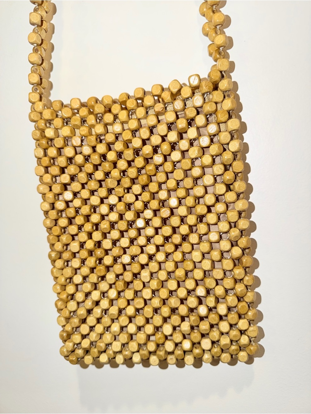 Natural Beige Boho Beaded Mini Crossbody Bag - Picture 3 of 7